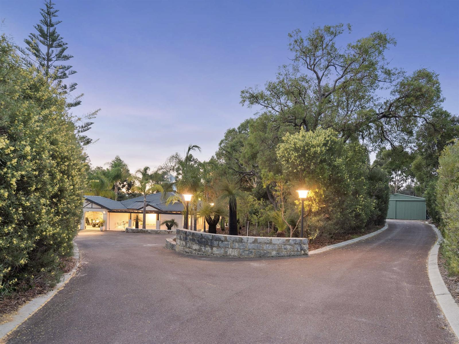 The driveway approach to the home