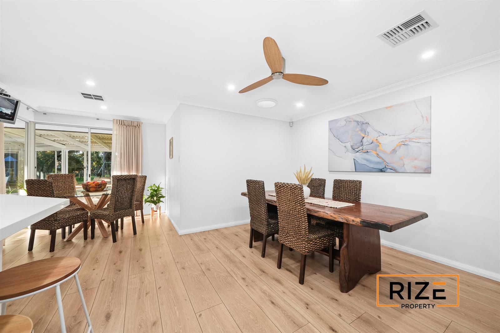 The dining area